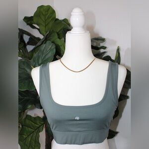 NWT ANINE BING Renae Sports Bra Dark Sage Green Size S